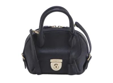 Salvatore Ferragamo Fiamma Leather 2WAY Bag "Black"