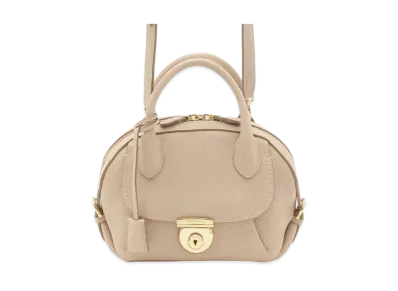 Salvatore Ferragamo Fiamma Leather 2WAY Bag "Beige"
