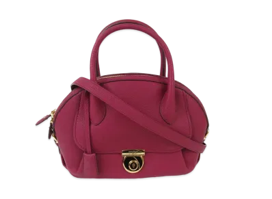 Salvatore Ferragamo Fiamma Leather 2WAY Bag "Red"