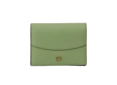 Salvatore Ferragamo Gancini Leather Compact wallet "Green"