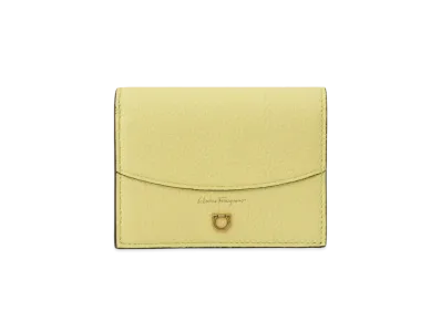 Salvatore Ferragamo Gancini Leather Compact wallet "Yellow"