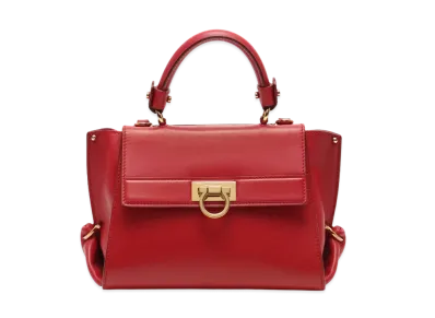 Salvatore Ferragamo Sofia Gancini Leather 2WAY Bag "Red"