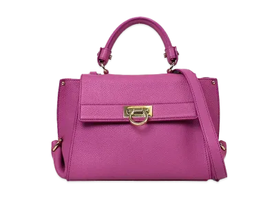 Salvatore Ferragamo Sofia Gancini Leather 2WAY Bag "Purple"