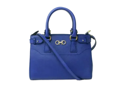 Salvatore Ferragamo Batik Gancini Leather 2WAY Bag "Blue"
