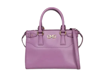 Salvatore Ferragamo Batik Gancini Leather 2WAY Bag "Purple"
