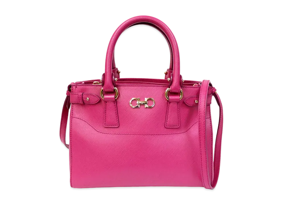 Salvatore Ferragamo Batik Gancini Leather 2WAY Bag "Pink"