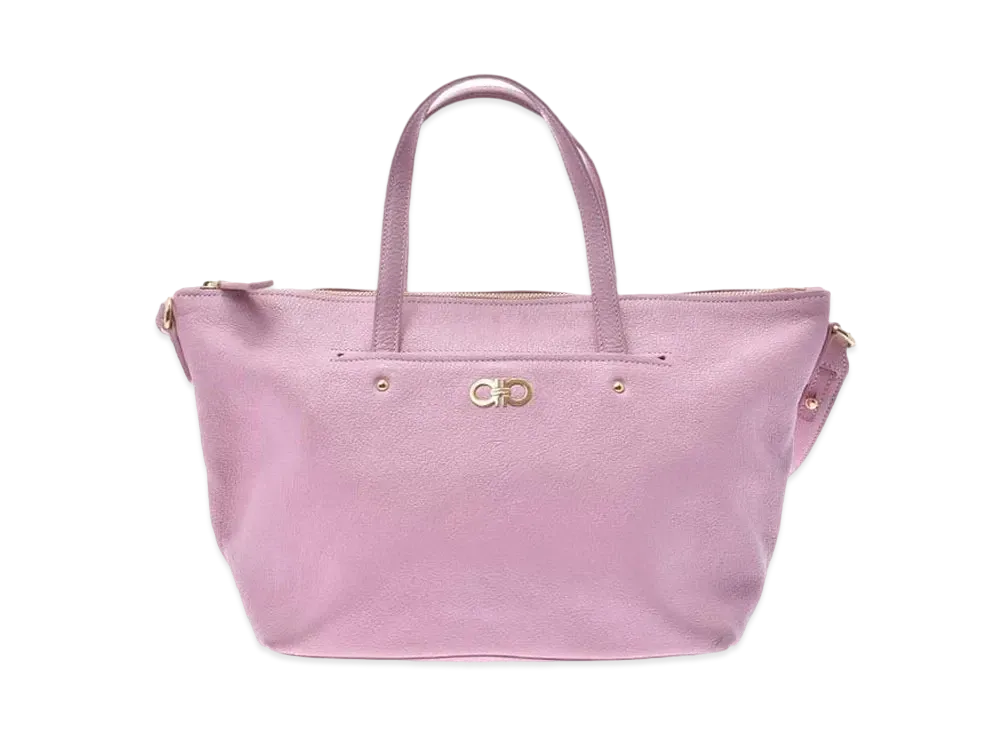 Salvatore Ferragamo Gancini Leather Tote Bag "Pink"