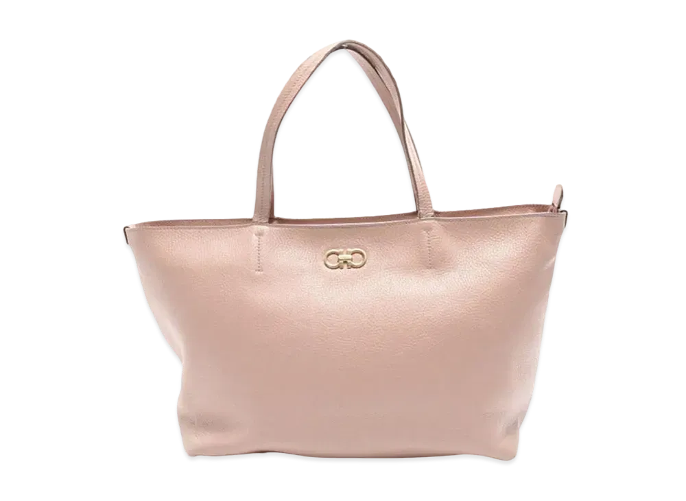 Salvatore Ferragamo Gancini Leather Tote Bag "Beige"