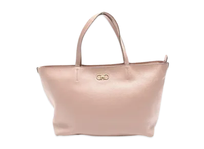 Salvatore Ferragamo Gancini Leather Tote Bag "Beige"