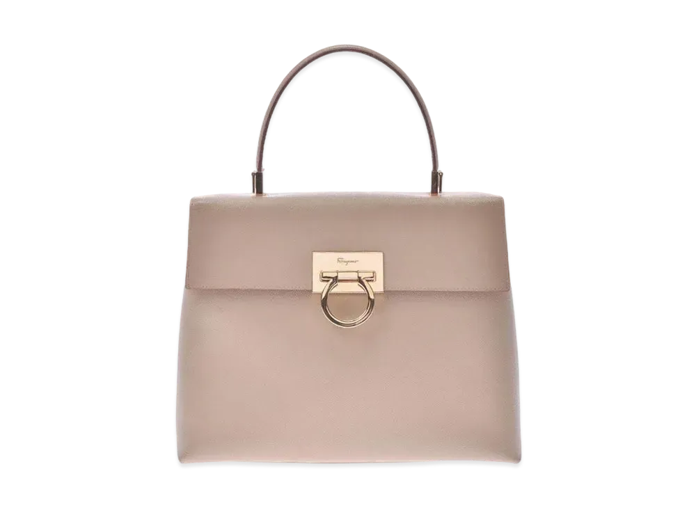 Salvatore Ferragamo Gancini Leather 2WAY Bag "Beige"
