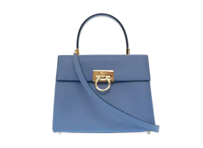 Salvatore Ferragamo Gancini Leather 2WAY Bag "Light Blue"