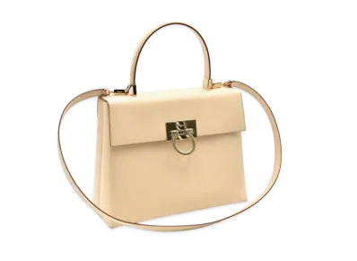 Salvatore Ferragamo Gancini Leather 2WAY Bag "White"