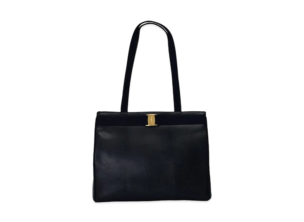Salvatore Ferragamo Vara Leather Tote Bag "Black"