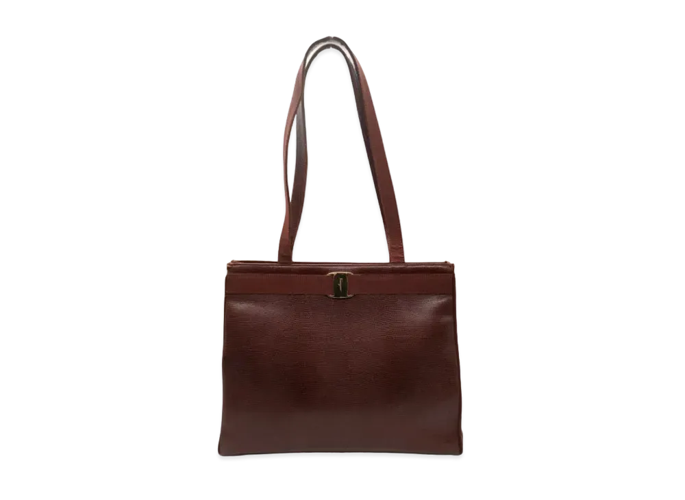 Salvatore Ferragamo Vara Leather Tote Bag "Brown"