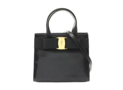 Salvatore Ferragamo Vara Leather 2WAY Bag "Black"