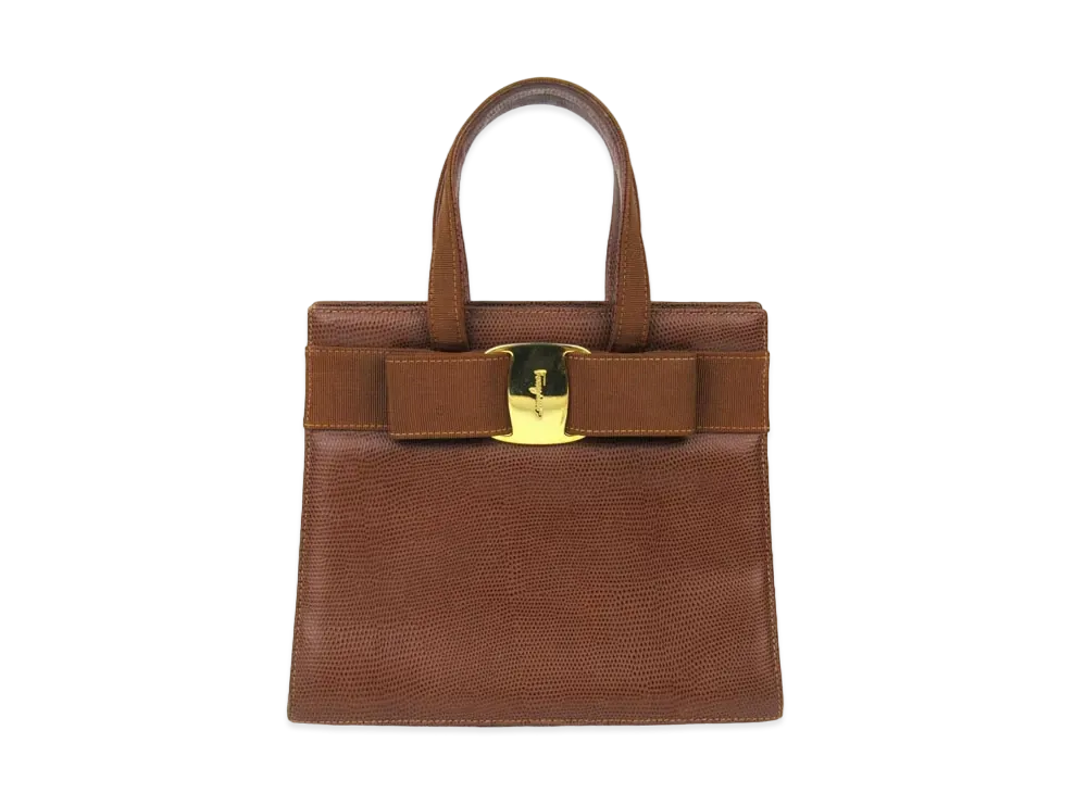 Salvatore Ferragamo Vara Leather 2WAY Bag "Brown"