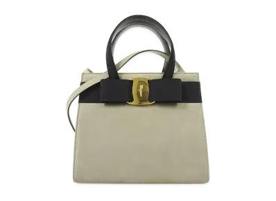 Salvatore Ferragamo Vara Leather 2WAY Bag "Beige"