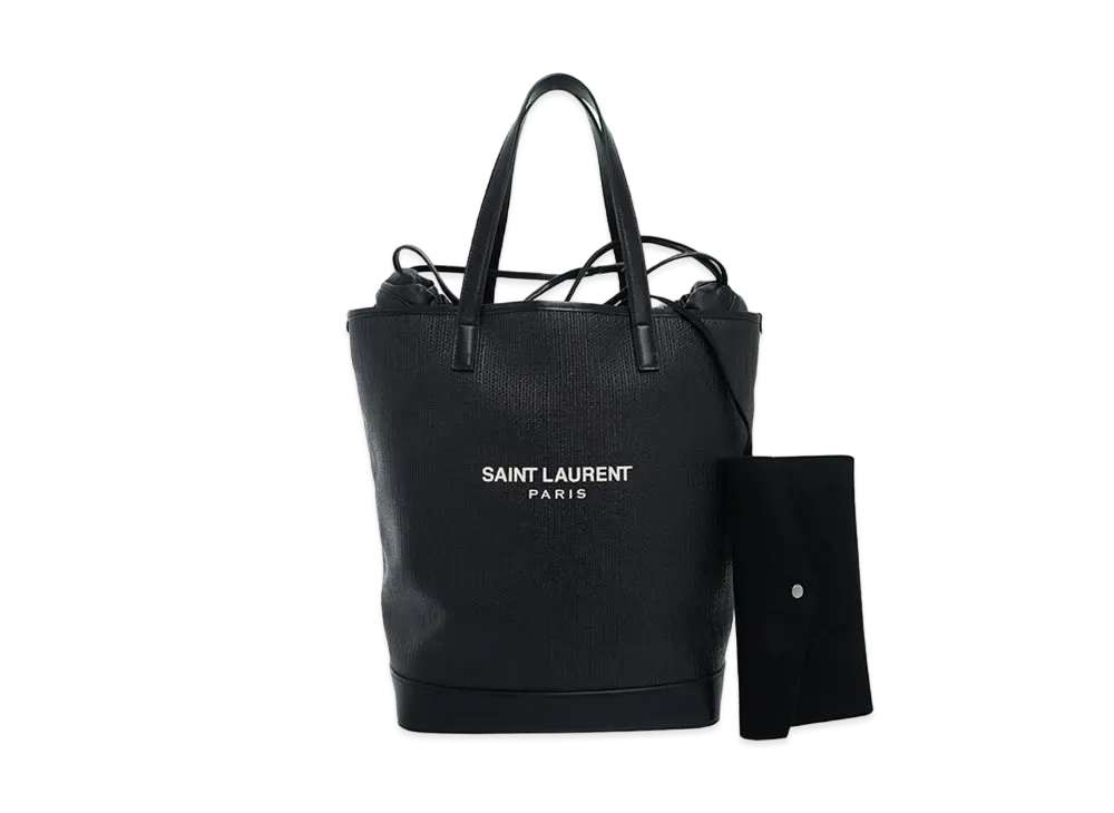 Saint Laurent Teddy rayon Tote Bag "Black"