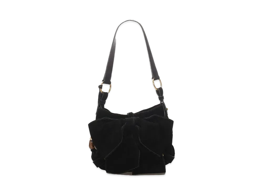 Saint Laurent Sac Bow Leather Shoulder Bag "Black"