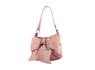 Saint Laurent Sac Bow Leather Shoulder Bag "Pink"