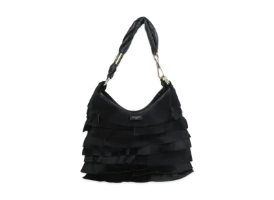 Saint Laurent Saint-Tropez Leather Semi Shoulder Bag "Black"