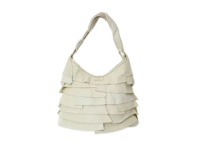 Saint Laurent Saint-Tropez Leather Semi Shoulder Bag "White"