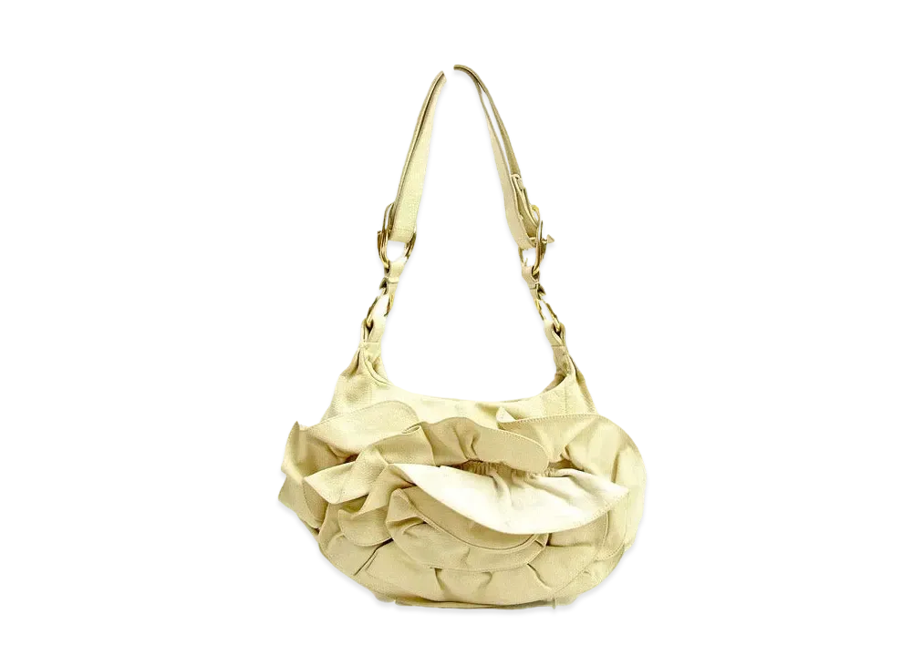 Saint Laurent Nadia Leather Semi Shoulder Bag "Beige"