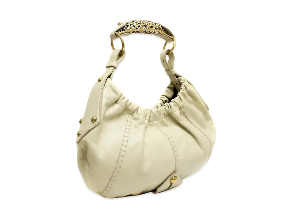 Saint Laurent Mombasa Leather One Shoulder Bag "Beige"