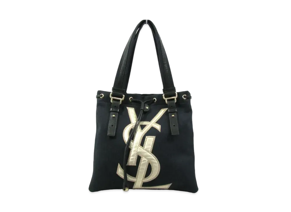 Saint Laurent Kahala Canvas Tote Bag "Black"
