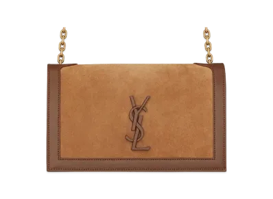 Saint Laurent Book Bag Canvas Shoulder Bag "Brown"