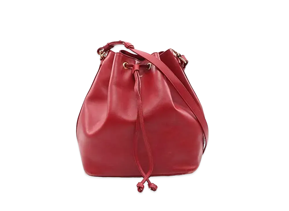 Saint Laurent Emanuelle Leather Bucket 2WAY Bag "Red"