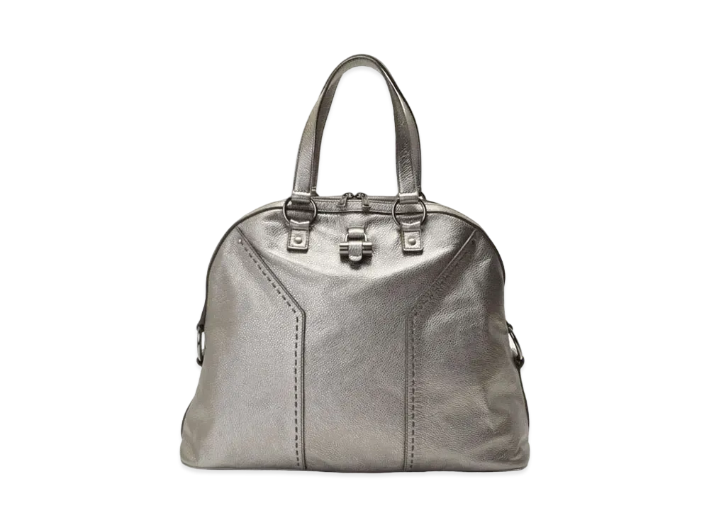 Saint Laurent Muse Leather Hand Bag "Silver"