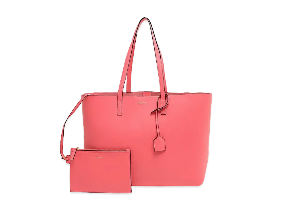 Saint Laurent Shopping Saint Laurent Leather Tote Bag "Pink"