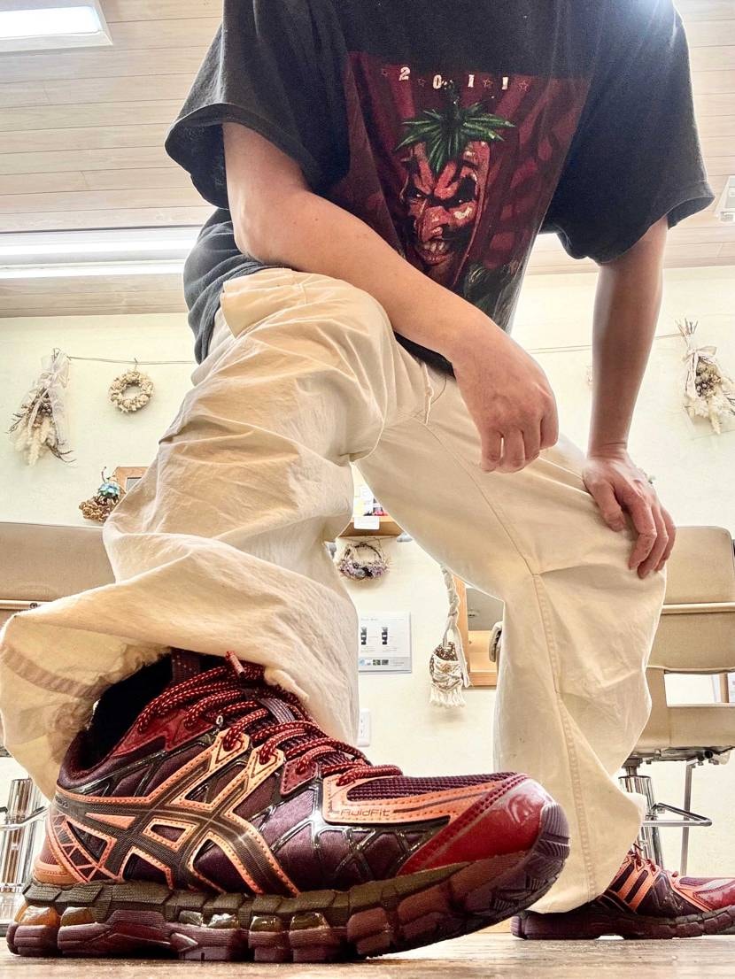 Tシャツでも、ジャージでも、スタジャンでも合うね！
合わせ