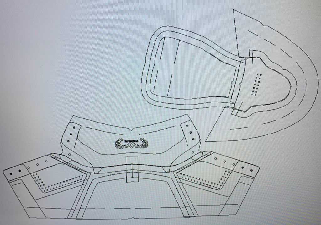 オリジナルデザインのハイカットの途中経過です😌型紙を引いています😌基本的にローカ
