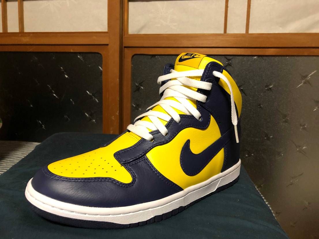 朝に投稿したNike×sacaiのdunkミシガンをシューホ