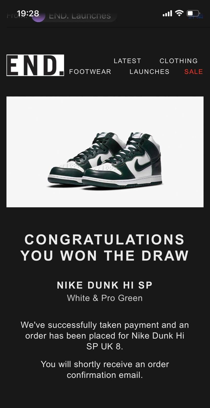 dunkのpro green 27cmの中古を出品してます。

2回ほど短時