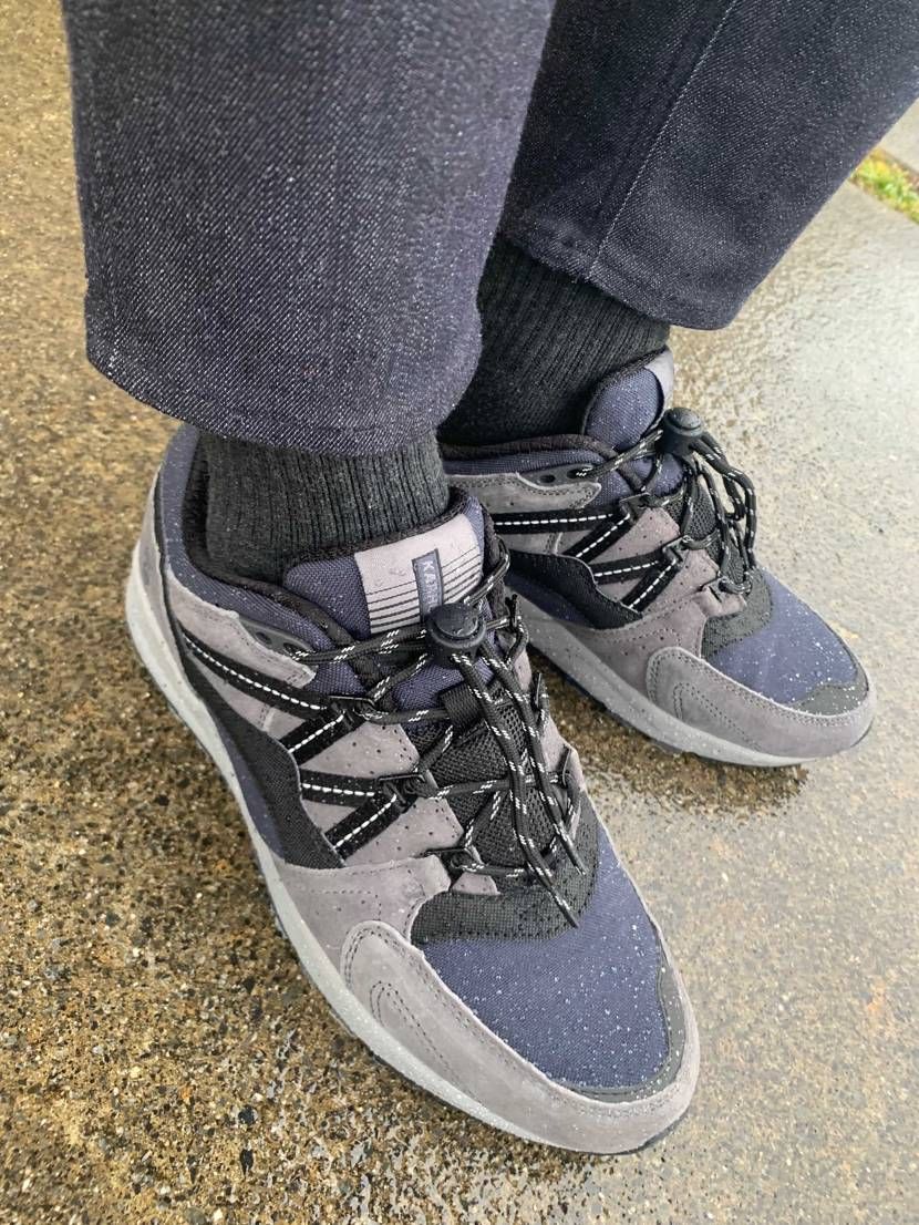 雨だったので、KnirpsコラボのKarhu Fusion2.0をおろしました。