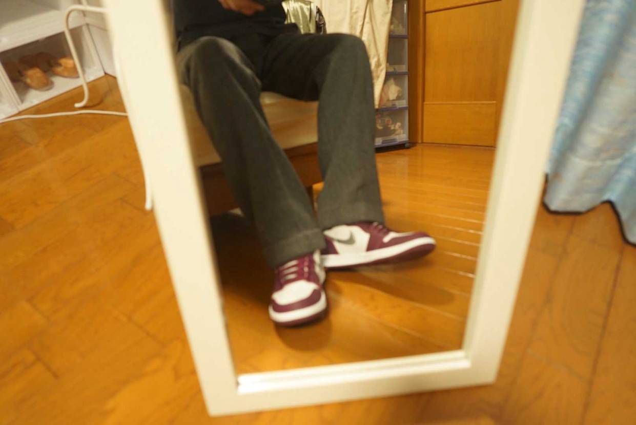 ㊗️初AJ1 hight og＼(^ω^)／
ボルドーは、おじさんにもトライし