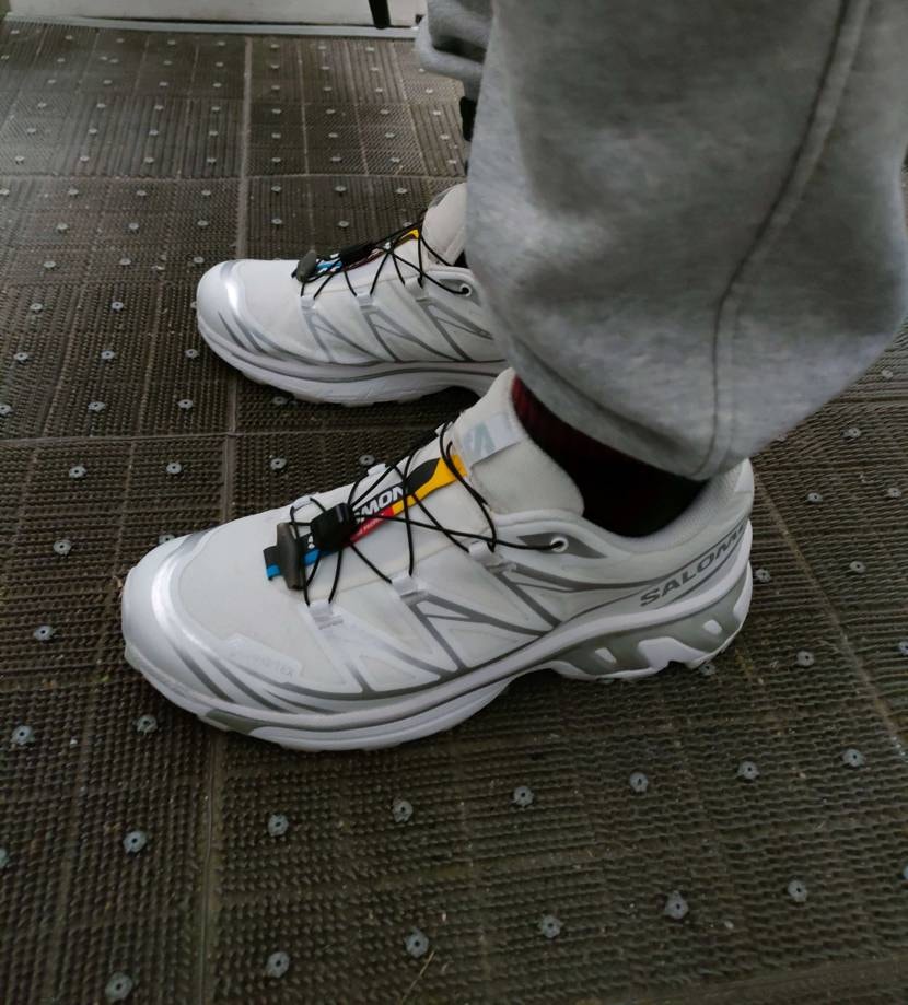 雨でも気にせず履ける靴が欲しくてサロモン買ったのに白にしたもんだから余計気を使っ
