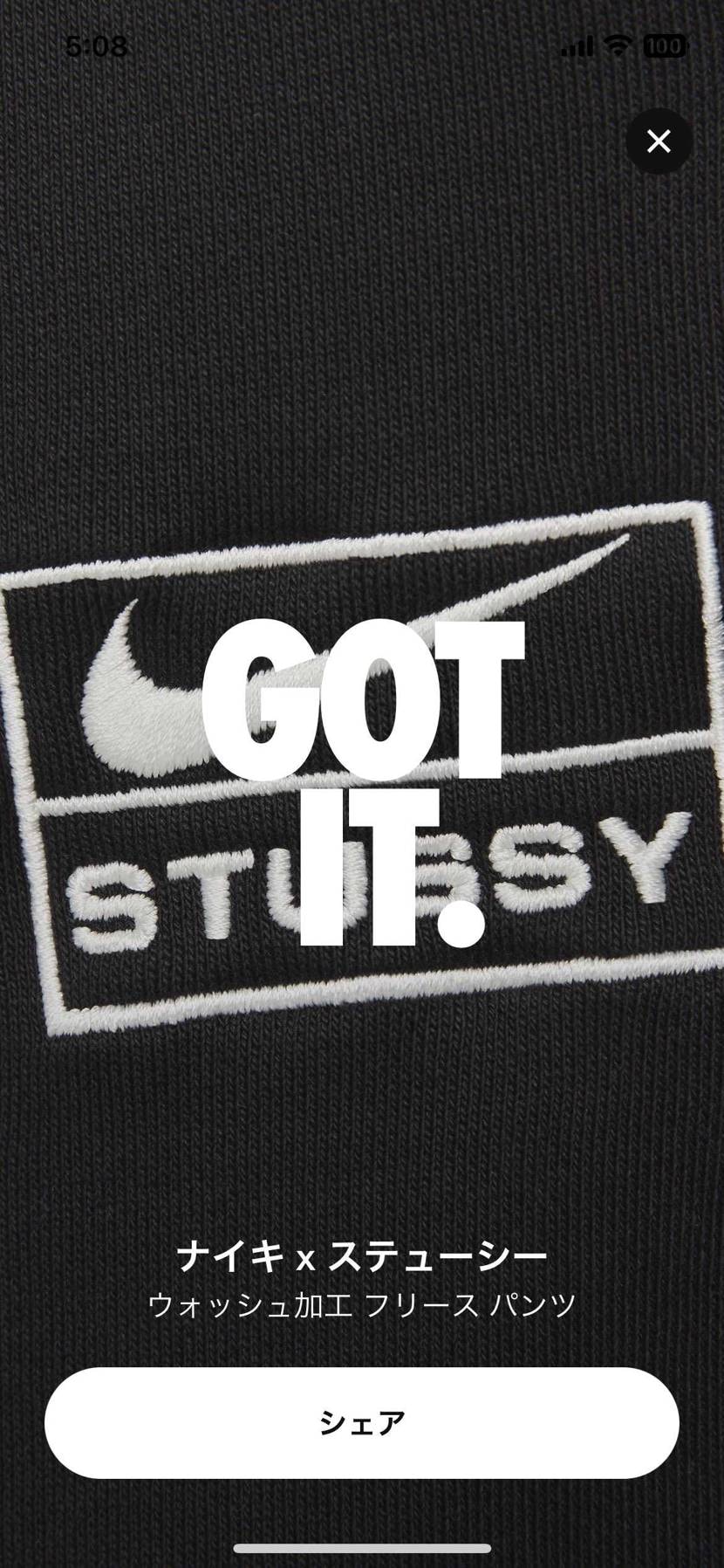 朝がたむせて目覚めて、何気にSNKRS開いたら、🐿ってたので