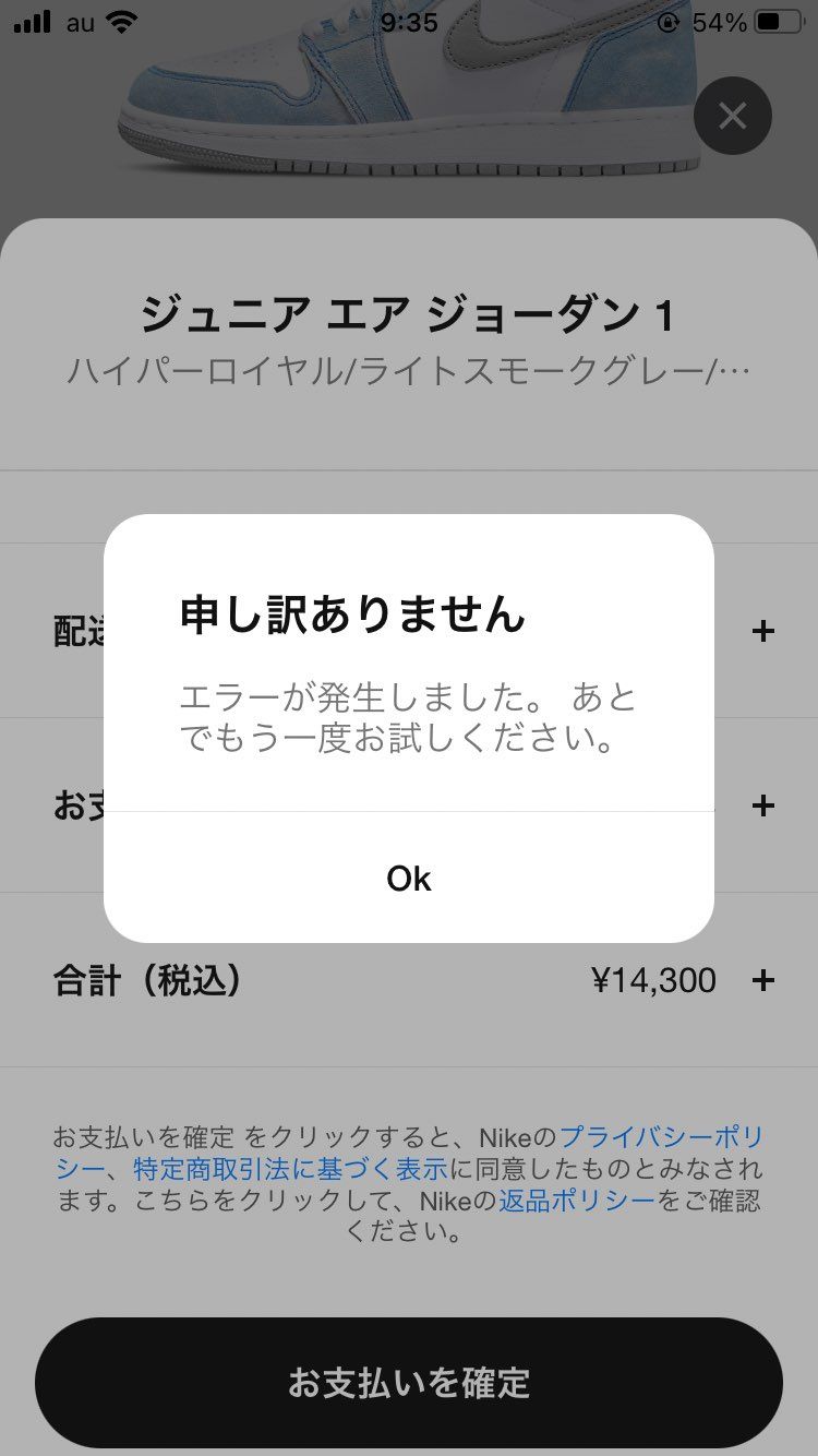 ここまでいけるのにエラーになるのは在庫なしってこと？