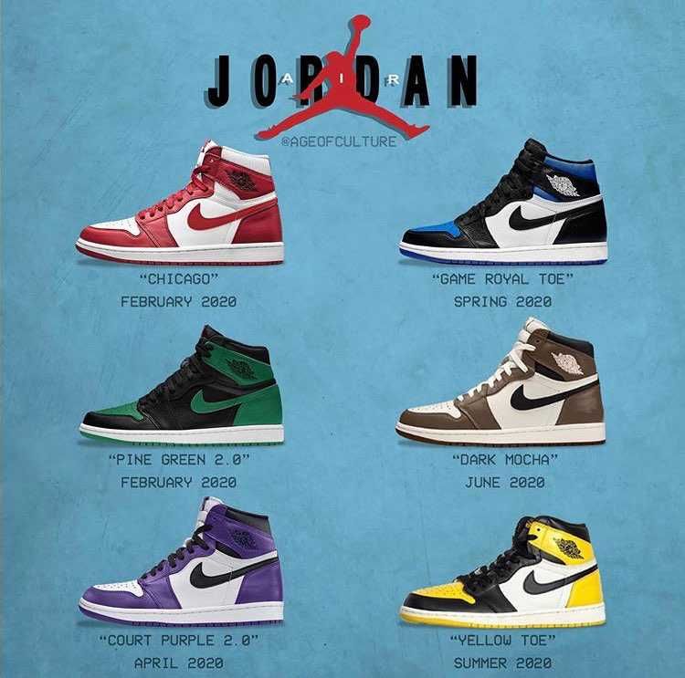 ここまでリークされている、来年前半予定のAJ1🤩
個人的にはロイヤルトーがフラ