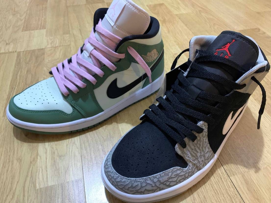 このjordan1 mid elephant toeは普通にカッコいいと思う。