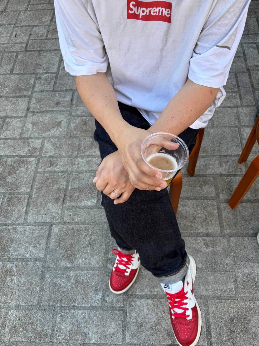 酒祭り二日目!
昼から酒飲めて最高😀今日はsupremeダンク履いて、sup