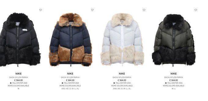 ダウンが40% offだそうで
Nike x Sacai Parka now