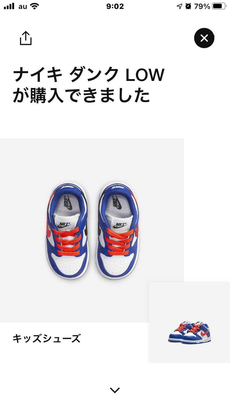 とりあえず次男のゲット^ ^長男のも行けたー^ ^これでみんな家族でdunk履け