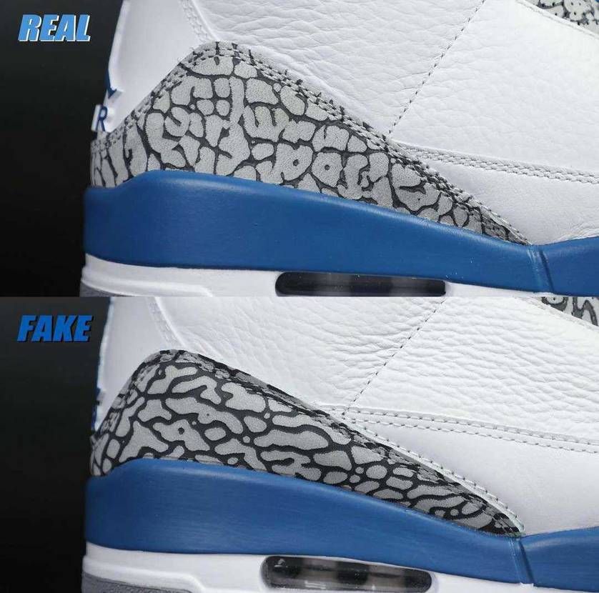 Aがリアル、Bがフェイク😃全体のシルエットとかかと辺りの立ち