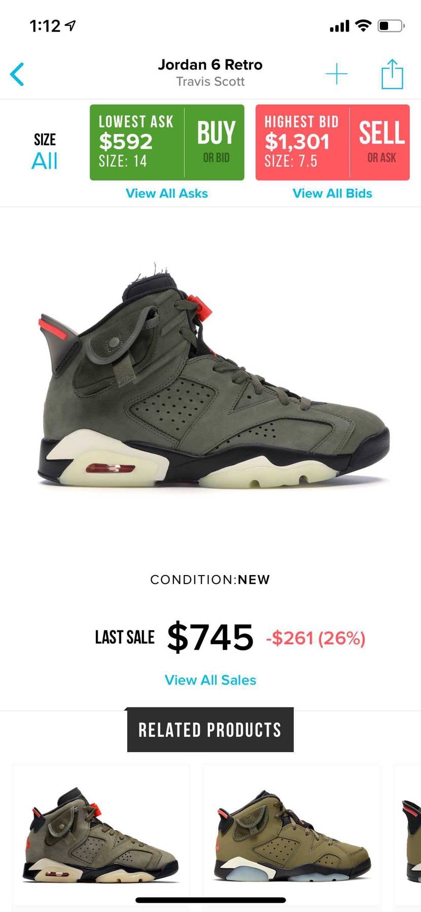 StockXについて質問です。

相場はどこを見たらわかりますか？
上のb