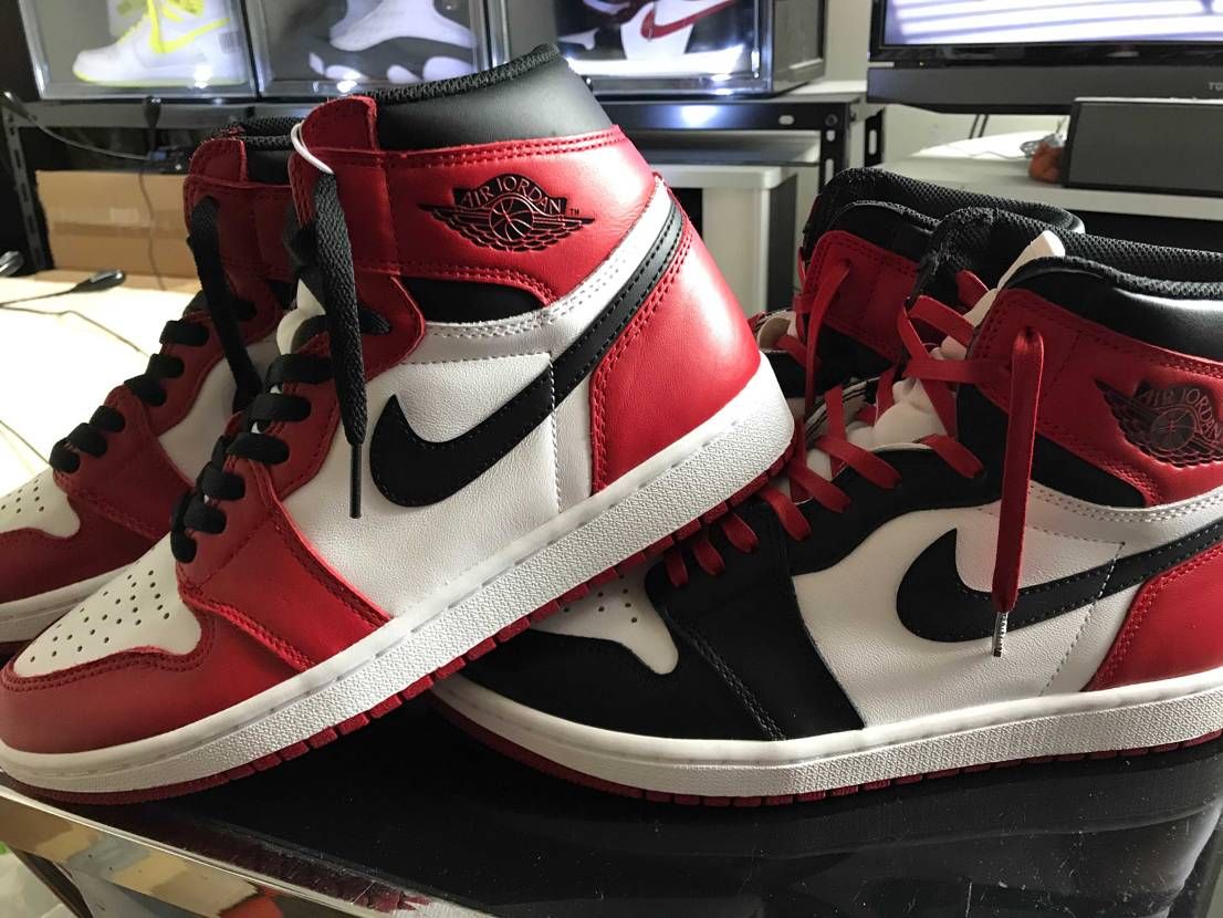 先日購入したAJ1 Chicago 2015をフェイクバスタ